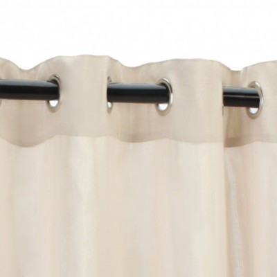 Sunbrella Outdoor Curtain with Nickel Plated Grommets in Illusion Sand 50 in x 84 in   